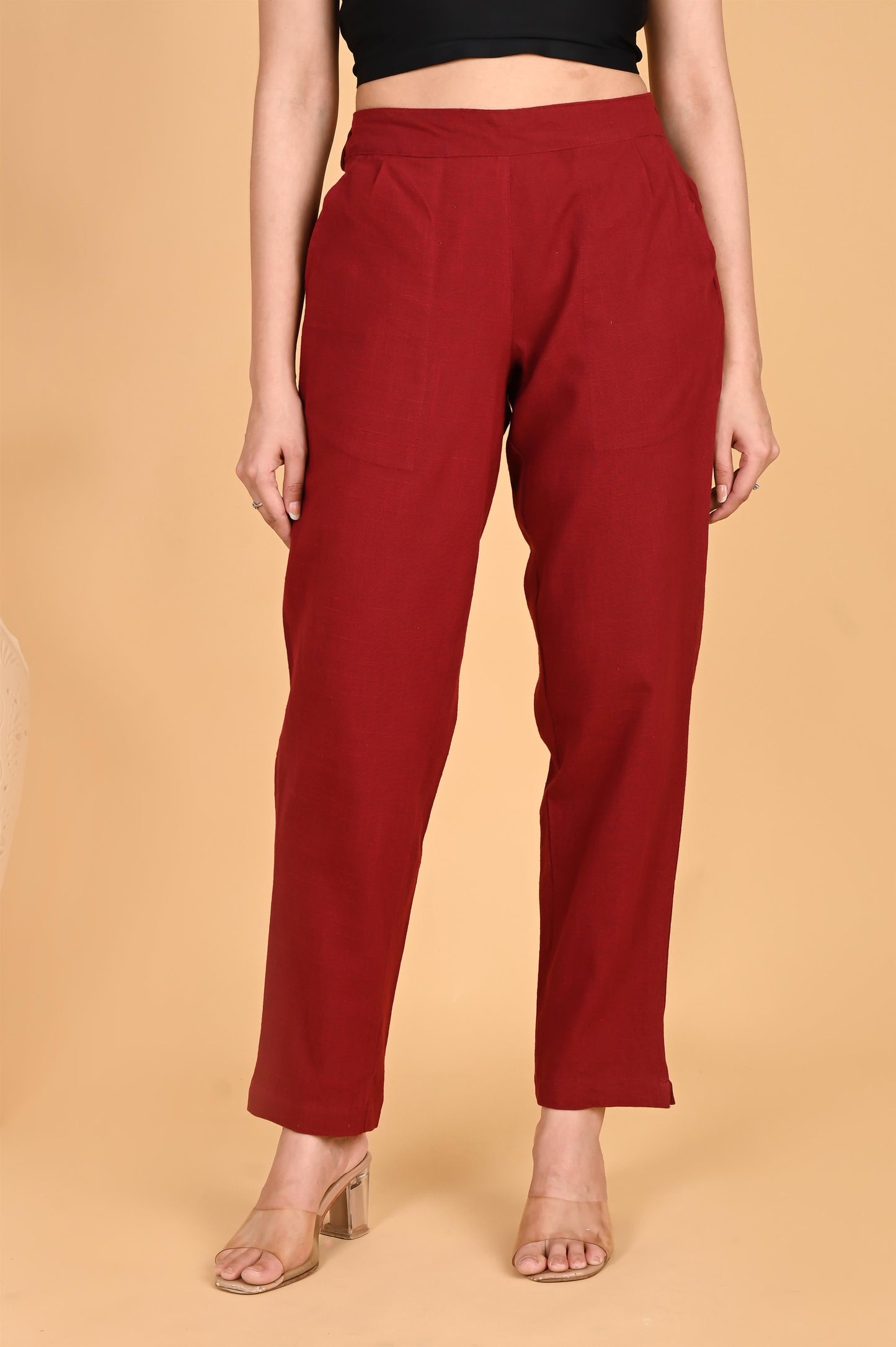 MAROON CLASSIC COTTON PANTS