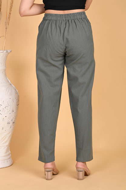 DARK GREY CLASSIC COTTON PANTS