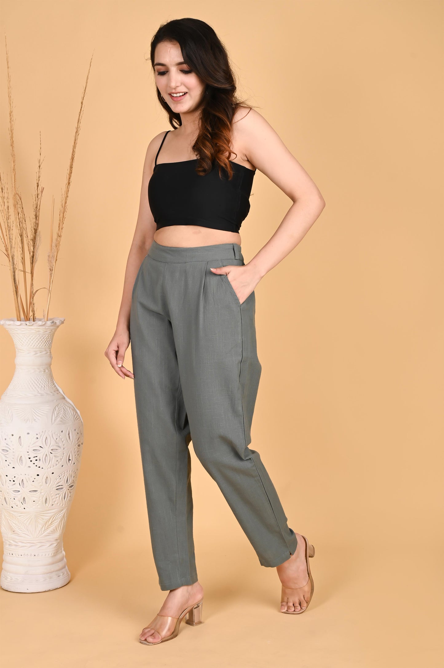 DARK GREY CLASSIC COTTON PANTS