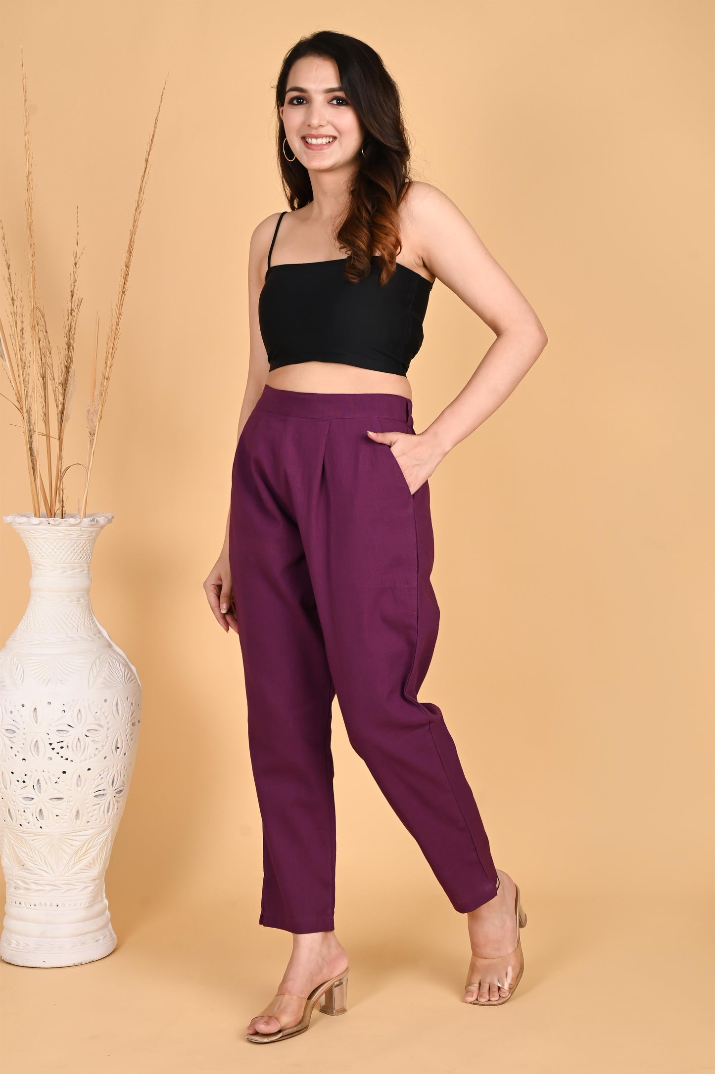 PURPLE CLASSIC COTTON PANTS