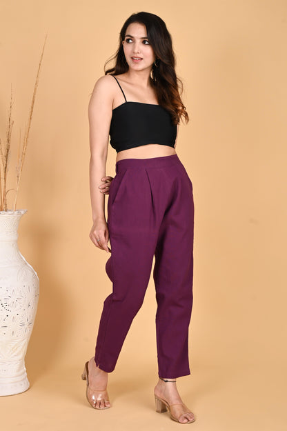 PURPLE CLASSIC COTTON PANTS