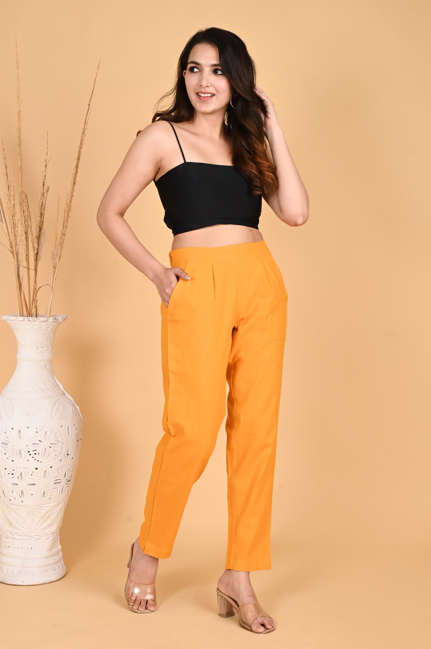 MUSTARD CLASSIC COTTON PANTS