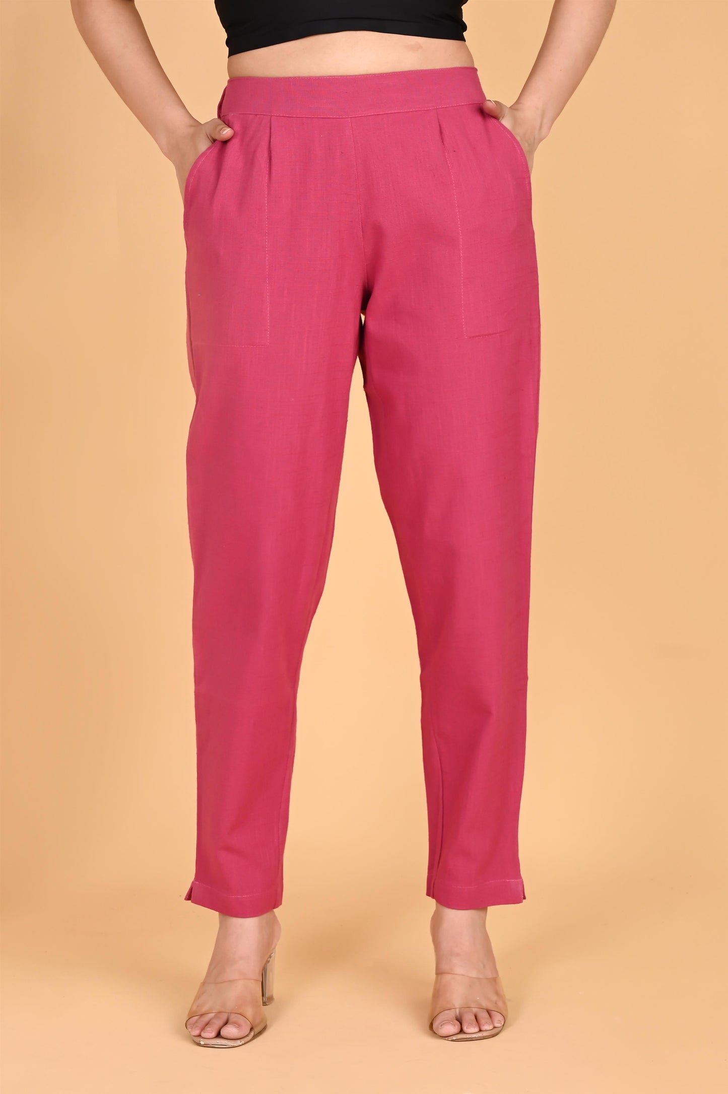 LIGHT PINK CLASSIC COTTON PANTS