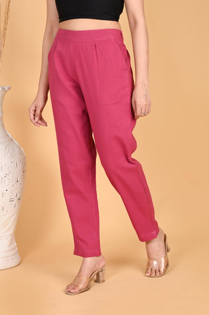 LIGHT PINK CLASSIC COTTON PANTS