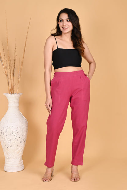 LIGHT PINK CLASSIC COTTON PANTS