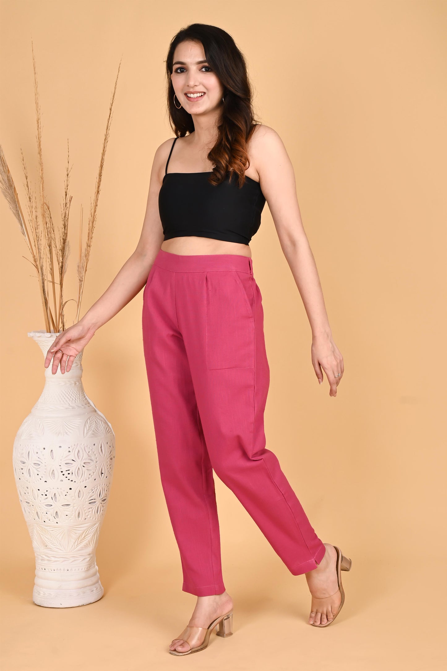 LIGHT PINK CLASSIC COTTON PANTS