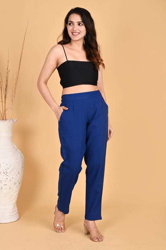 ROYAL BLUE CLASSIC COTTON PANTS