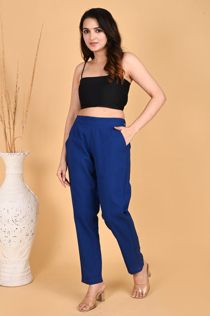 ROYAL BLUE CLASSIC COTTON PANTS