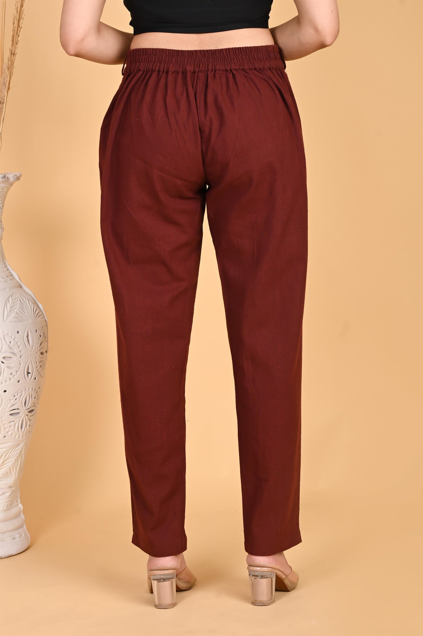 BURGUNDY CLASSIC COTTON PANTS