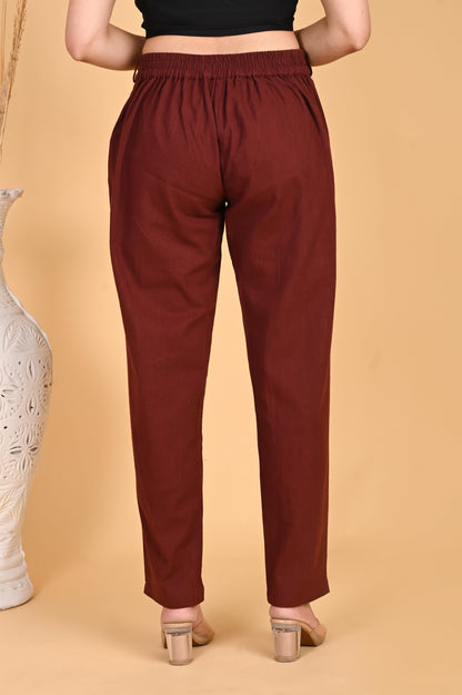 BURGUNDY CLASSIC COTTON PANTS