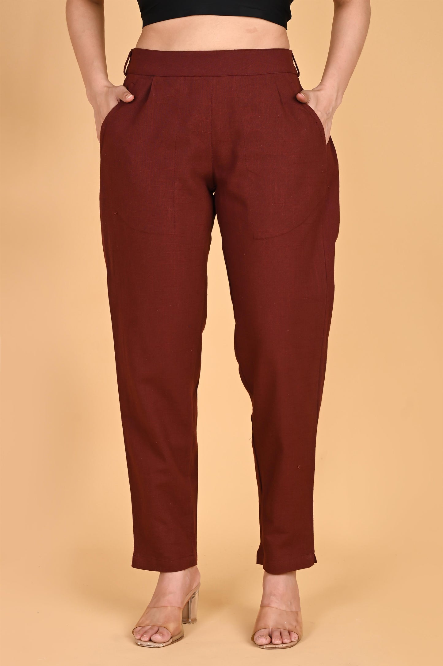 BURGUNDY CLASSIC COTTON PANTS