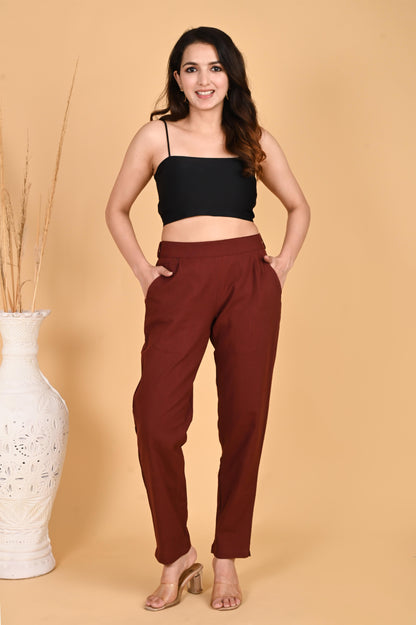 BURGUNDY CLASSIC COTTON PANTS