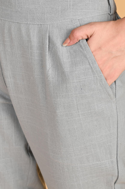 LIGHT GREY CLASSIC COTTON PANTS