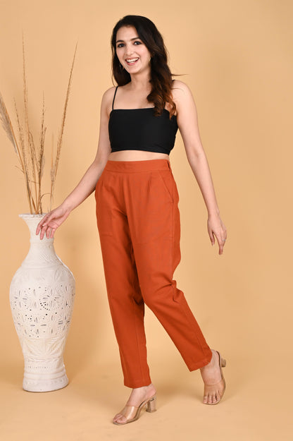 RUST CLASSIC COTTON PANTS