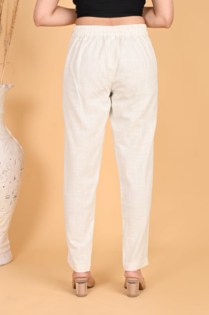 OFF WHITE CLASSIC COTTON PANTS