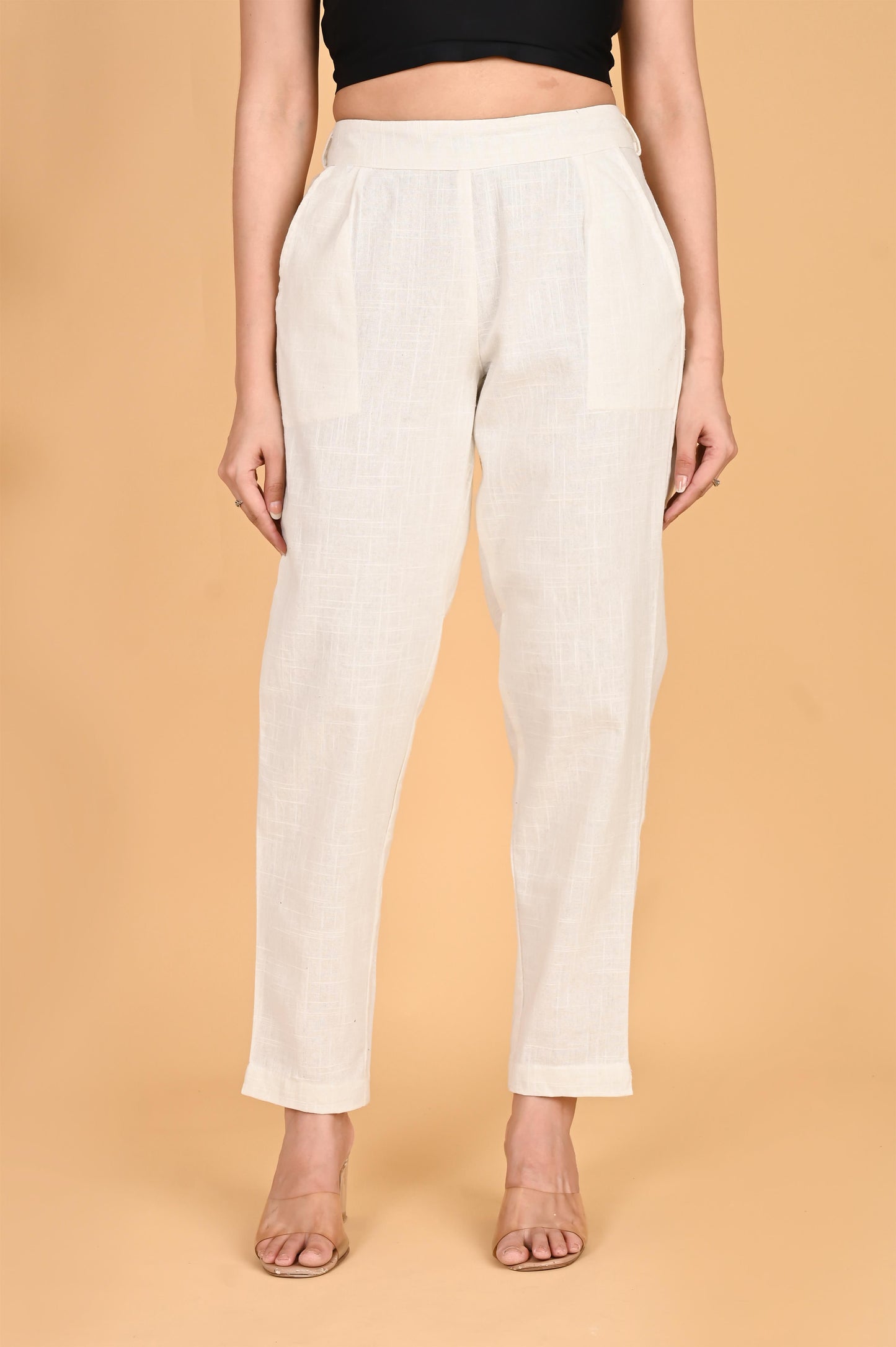 OFF WHITE CLASSIC COTTON PANTS