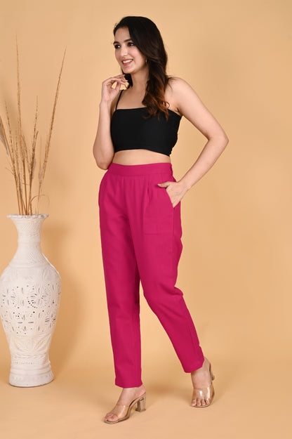 PINK CLASSIC COTTON PANTS