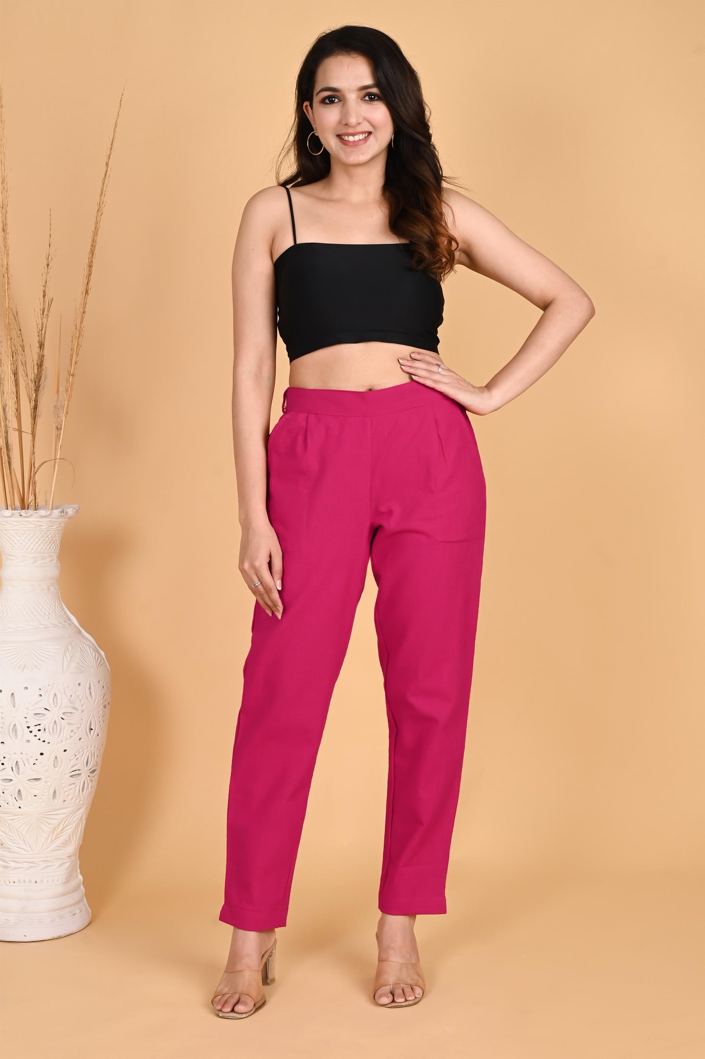 PINK CLASSIC COTTON PANTS