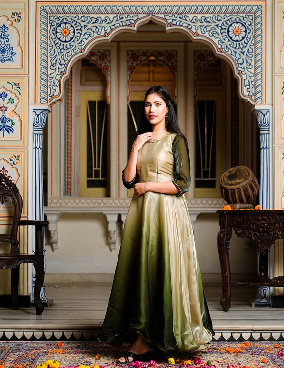 Organza PEARL IVORY ANARKALI SET